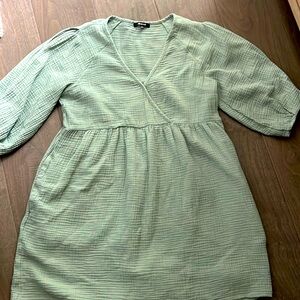 Madewell green dress with pockets